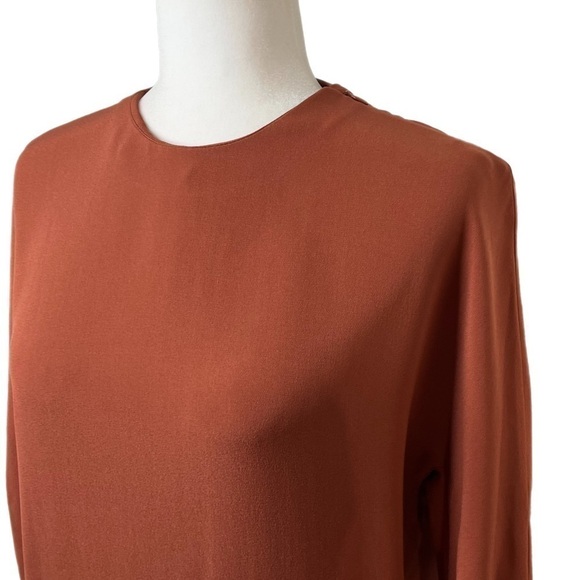 Haider Ackermann Silk Terra Cotta Draped Bottom Zip Top Dress Made in 🇫🇷 36 - Picture 2 of 13